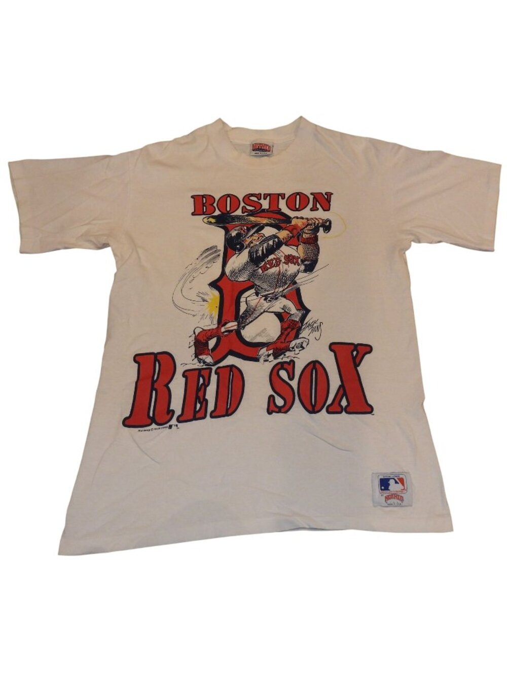 Vintage 1990s Boston Red Sox Jack Davis Nutmeg Caricature T-Shirt Large Made USA